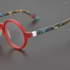 Оправа для солнцезащитных очков Ретро персонализированная круглая оправа для очков ручной работы из матового ацетата для близорукости с очками по рецепту.