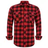 Mens Plaid Flannel Shirt Spring Autumn Male Regular Fit Casual Long-Sleeved Shirts For USA SIZE S M L XL 2XL 240320