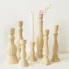 Candle Holders Wooden Holder For Wedding Unpainted Wood Craft Candlestick Stand Party Living Room Home Decor Centerpieces