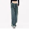 Femmes Jeans Femmes Baggy Pantalon Droit Femme Y2K Taille Haute Lâche Large Jambe Streetwear Mode Coréenne Denim Pantalon Pantalones Drop Otsir