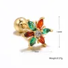 Stud Earrings Ins Creative Snowflake Earring Vintage Gold-plated Color Zircon For Women Girls Fashion Christmas Piercing Jewelry