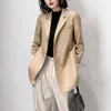 Cappotto da donna in vera pelle primaverile in pelle di pecora più lunga versione coreana abito slim fit alla moda