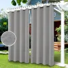 Curtains Indoor Outdoor Curtains for Patio Thermal Insulated,Sun Blocking Blackout Waterproof Curtains for Bedroom Porch Pergola