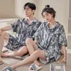 Verão New Malha Cott Casal Cardigan Pijamas Masculinos Pijamas Femininos Set Casual Masculino Pijamas Pijamas Noite Pijamas 3XL Home v7vC #