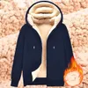 Felpa alla moda Cappotto Frt Tasche Calda cerniera Giacca in lana d'agnello Uomo e donna Inverno Colore puro Peluche foderato Cardigan con cappuccio r9iR #