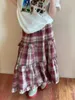 Röcke Frau Frühling Sommer Plaid Komfortable A-linie Trendy Koreanischen Stil Freizeit Alle-spiel Student Rüschen Elastische Taille Kleidung