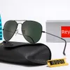 Men Rey Ban Sunglasses Classic Brand Retro Sunglasses Bands Luxury Designer Eyewear Ray Metal Frame Designers Sun Glasses Bans Woman AJ 4169 with box lenses Black