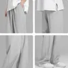 summer Thin Satin Pants Men Oversize Breathable Wide Leg Casual Trousers Straight Draped Streetwear M-3XL Quick Drying Bottoms 12XP#