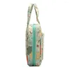 Opbergzakken Draagbare breiset Case Organizer Bag Groene kleur met bloemnaalden voor naaiaccessoires