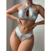 Set bikini sexy in tre pezzi tinta unita P108