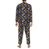 Mo Stars Sun Sleepwear Autunno Celestial Magical Casual Oversize Pigiama Set Uomo Lg Maniche Soft Leisure Graphic Nightwear Y6xp #