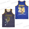 Men's T-Shirts Men Basketball Jerseys LEGEND 24 MAMBA Jersey Sewing Embroidery Digital Printing Portrait Outdoor Sports Black Yellow Purple New T240325