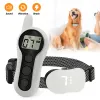 Halsbänder 500 m elektrisches Hundetrainingshalsband USB-Haustier-Auto-BarkStop-Halsbänder mit Fernbedienung Wasserdichter LCD-Hunde-Anti-Bell-Schocker 3-Modus