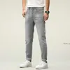 Mens Jeans Designer Spring Summer Elastic Slim Fit Luxury European High End Korean Gray Small Feet Long Pants 5rtk