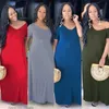 Plus size 3XL 4XL Summer Women designer Maxi Dresses Cotton Short Sleeve V neck Long dress Casual beach wear Long Style Loose fulll length skirts 7500D