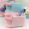 Hållare Ny Pink Cat Cartoon Tandkräm Munnvätt Cup Holder Tandborste Holder Tandborste Cup Holder Lagring Rack Tandborstefodral