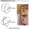 Ear Cuff Ear Cuff 2 pieces of stainless steel earmuffs Criss cross double line earmuffs without perforations minimum false spiral earmuffs Y240326