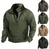 Herren-Kapuzenpullover, Reißverschluss-Sweatshirt, Polar-Fleece, halb einfarbig, Sport, Outdoor, Alltag, Streetwear, Basic, lässig, Frühling, Herbst, coole Herren