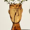 Wazony szklane ozdoby wazonu twarzy urządzenie kwiatowe urządzenie pojemnik na aparacie hydroponiczne dekoracja komputerów stacjonarnych