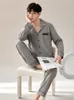 Coppia Pigiama Cott Uomo Pigiama di seta Sleepwear per Slee Set di grandi dimensioni Uomo Pigiama Set Pigiama Intimo Junior x8z2 #