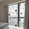Autocollants de fenêtre givré noir motif Floral Film de verre imperméable à l'eau décoration de la maison autocollant