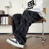 Amerikaanse Vintage Hip Hop Corduroy Rechte Broek Voor Mannen Nieuwe Brief Gedrukt Streetwear Wijde Pijpen Broek Y2K Baggy Pantales m63g #