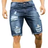 Pantaloncini di jeans strappati Fi da uomo Pantaloncini di jeans casuali estivi Pantaloncini di jeans da uomo sportivi da tasca estivi Bodybuilding Pantaloni corti di jeans J9de #