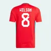 2024 2025 Wales voetbalshirts JAMES BALE 24 25 Welsh voetbalshirts JOHNSON N.WILLIAMS RODON T.ROBERTS CABANGO LEVITT MOORE THOMAS Heren kindertenue