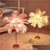 Table Lamps Feather Design Led Lamp For Kids - Battery-Powered Portable Ideal Bedroom Decor All Ocns Drop Delivery Otx53