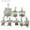 Pendentif colliers 8/20 pièces de vintage été animal tortue coquille charme bricolage aléatoire plage tortue pendentif collier bracelet bijoux accessoiresC24326