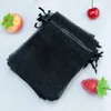 Подарочная упаковка 50 шт. черная сумка из органзы для ювелирных изделий на шнурке маленькая тканевая упаковка разных размеров рождественские и годовые конфеты