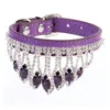 Hundhalsar Gem Rhinestone Pet Collar Cat Products Personliga valptillbehör Tillbehör Designer