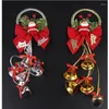 Partyzubehör Metall Weihnachtsmann Windspiele Türhänger mit Schleife für Dekorationen Ornamente