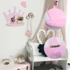 Prateleira de parede de madeira nórdica, prateleira de cisne, coroa, menina, rosa, decoração de quarto infantil, montagem na parede, banheiro, decoração de casa