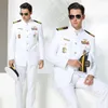 Pilotes aviati classique chemise blanche marine chemise costume homme officier Dr navire capitaine marin costume Colel costumes uniforme W3kj #