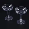 Copas descartáveis palhas 30 PCs bebendo taças de vidro de vidro copos de coquetel de festas plásticas Flutas de champanhe margarita martini