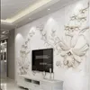 Wallpapers Wellyu Custom Large Fresco 3d White Jane European Carved Orchid TV Background Wall Non-woven Fabric Wallpaper