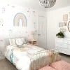 Aufkleber Nordic Boho Große Regenbogen Wandaufkleber Böhmische Herzen Punkte Cartoon Wandtattoos für Kinderzimmer Wohnzimmer Kinderzimmer Heimdekoration