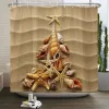 Gordijnen Strand Zeester Shell Zeegezicht Kerst Douchegordijn Badkamer Gordijnen Wc Deksel Cover Antislip Tapijten Badmat Set Home Decor