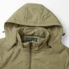 Frühling Militärjacke Outwear Wandern Jacke Hut Abnehmbare Windjacke Fleece Gefüttert Warme Kapuzenjacke Wasserdichte Herren Mäntel v9JI #