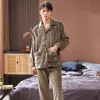 Épais Veet Coral Fleece Pyjamas Hommes Chaud Flanelle Jacquard Lg-Manches Automne Et Hiver Service À Domicile Costume Pyjamas Mâle M-XXXL w1NS #