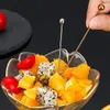 Fourchettes 3pcs aiguille à vin cocktail pics bâton en acier inoxydable fruits réutilisables brochettes en métal olives apéritifs outils