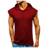 men Hoodies Muscle Guys Bodybuilding Tank Tops Sport Hoodies Tank Tops Fitn Men Gym Clothing Sleevel Shirts With Hoodie W436#