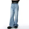 iefb Wed Calças de brim retas masculinas Vintage Cor gradiente bolsos Calças jeans masculinas Novas calças chiques de pernas largas Primavera 2024 9C4300 Q9PU #