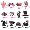 Alicee in Wonderlandd Serie Stro Cap Zacht Rubber Accessoires 10mm Party Decoratieve Gesp Universele Stro Stofstopper