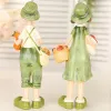 Miniatures Pastoral Couple Figurines Resin Crafts Statue Ornaments Sculpture Office Family Home Decoration Wedding Birthday Christmas gifts