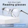 Solglasögon 2 Pack Blue Light Blocking Computer Reading Glasögon UV -skydd Flexibel TR90 Ram Lätt transparenta läsare för kvinnor