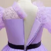 Lovely Purple Tulle Girl's Pageant Dresses Flower Girl Dresses Girl's Birthday/Party Dresses Girls Everyday Skirts Kids' Wear SZ 2-10 D326186