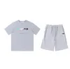 T-shirts pour hommes Tech Trapstar TrackSuits Designer Lettre de broderie Luxe Deux pièces avec sports d'été Mode Cordon de coton Haut à manches courtes Taille S M L XL