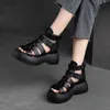 Hip Sumtal Sandal kobiety puste oddychające sandały grube podeszwa damskie buty wysokie top buty rzymskie 240228